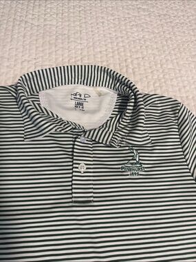 Pinehurst Striped Polo Shirt - Green & White